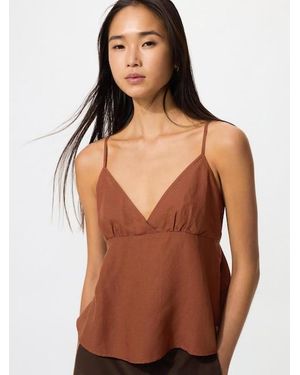 Uniqlo Linen Blend Camisole Top - Brown