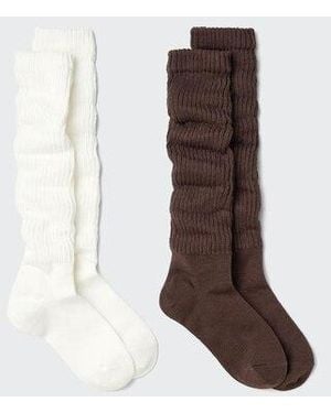 Uniqlo Long Slouch Socks (2 Pairs) - Multicolour