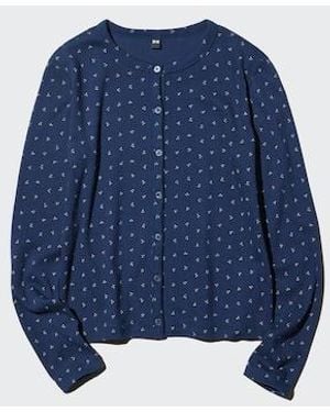 Uniqlo Pointelle Cardigan (Printed) - Blue