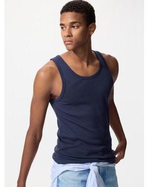 Uniqlo Dry Ribbed Vest Top - Blue