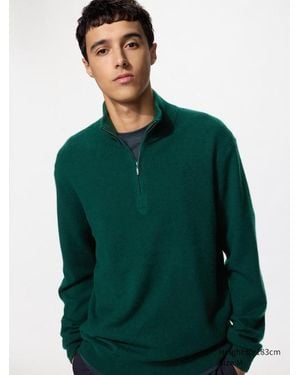 Uniqlo 100% Cashmere Half-Zip Jumper - Green