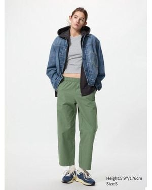 Uniqlo Cotton Relaxed Ankle Trousers (Longer) - Blue