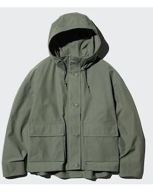Uniqlo Utility Cotton Blend Parka - Green