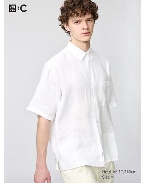 Uniqlo 100% Premium Linen Oversized Shirt - White