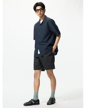 Uniqlo Linen Blend Easy Shorts - Blue