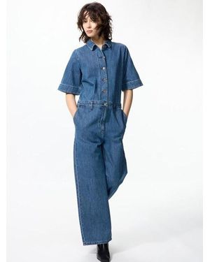 Uniqlo Mono Vaquero Manga Corta - Azul