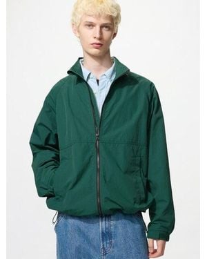 Uniqlo Windproof Stand Collar Blouson - Green