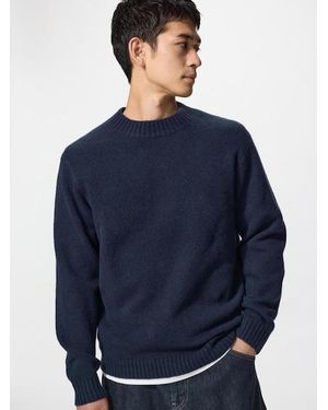 Uniqlo Soufflé Yarn Crew Neck Jumper - Blue