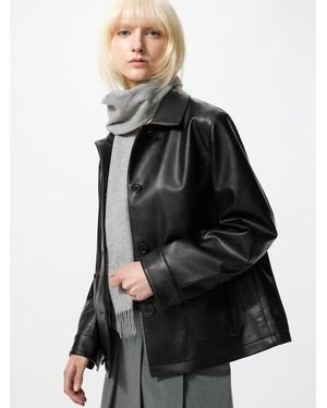 Uniqlo Coated Relaxed Shirt Jacket - Black
