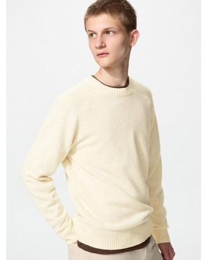 Uniqlo Lambswool Crew Neck Jumper - Natural