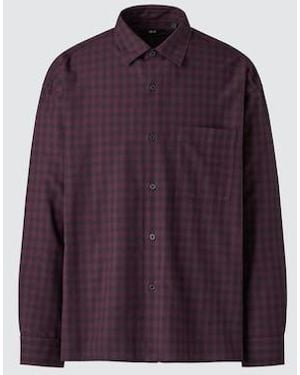 Uniqlo Easy Care Soft Shirt (Check) - Purple