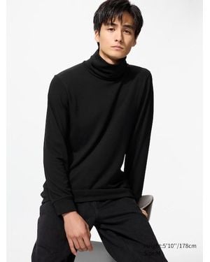 Uniqlo Heattech Ultracálido Camiseta Térmica Cuello Alto - Negro