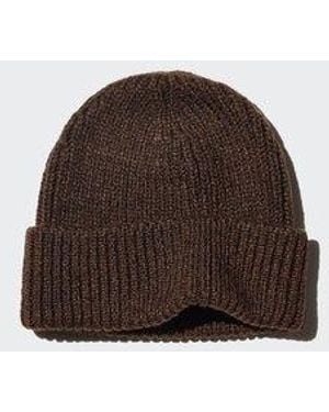 Uniqlo Heattech Beanie (Ribbed) - Brown