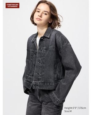 Uniqlo Giacca Jeans Taglio Corto - Grigio