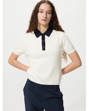 Uniqlo Polo Jumper (Short Sleeve, Colour Block) - White
