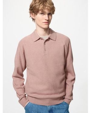 Uniqlo Soufflé Yarn Polo Jumper - Pink