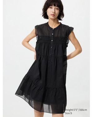 Uniqlo Cotton Tiered Dress (Sleeveless) - Black