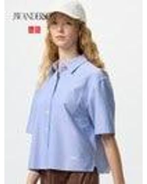 Uniqlo Oxford Boxy Shirt (Striped) - Blue