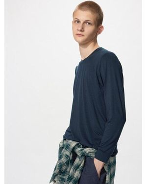 Uniqlo Heattech Crew Neck T-Shirt (Long Sleeve) - Blue