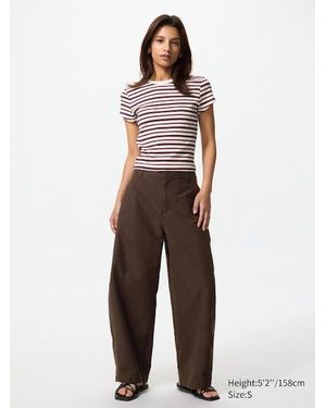 Uniqlo Jersey Barrel Leg Trousers (Shorter) - White