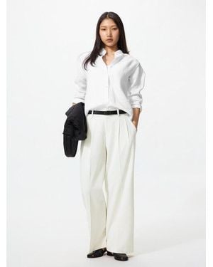 Uniqlo Smart Pleated Wide Trousers - White