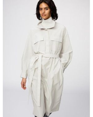 Uniqlo Stand Collar Dress (Striped) - White