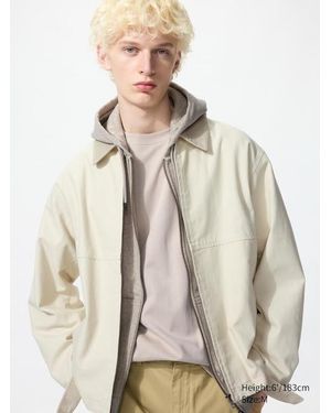 Uniqlo Zip-Up Short Blouson - Natural
