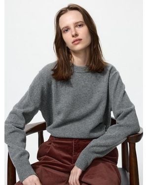 Uniqlo 100 Lammwolle Pullover (Rundhals) - Grau