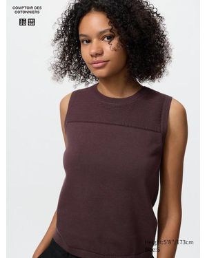Uniqlo Cotton Crew Neck Jumper (Sleeveless) - Purple