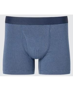 Uniqlo Boxer Cotone A Righe - Blu