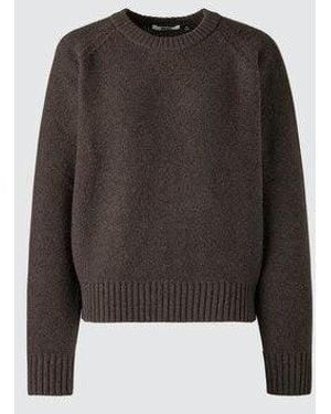 Uniqlo 100 Lammwolle Pullover (Rundhals) - Schwarz