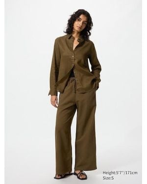 Uniqlo Linen Blend Easy Trousers - Natural