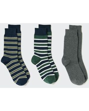 Uniqlo Socks (Striped, 3 Pairs) - Blue