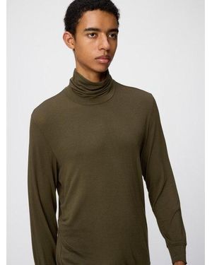 Uniqlo Heattech Extra Warm Cashmere Blend Turtleneck T-Shirt (Long Sleeve) - Green