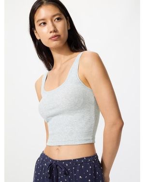 Uniqlo Cropped Square Neck Sleeveless Top - White