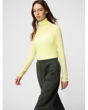 Uniqlo Heattech Extra Warm Cashmere Blend Turtleneck T-Shirt (Long Sleeve) - Yellow
