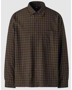 Uniqlo Easy Care Soft Shirt (Check) - Brown