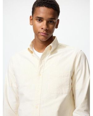 Uniqlo Slim Fit Oxford Shirt (Striped) - White