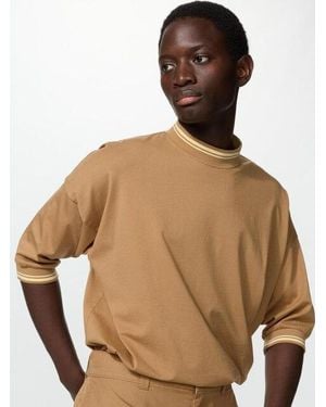 Uniqlo Maglia 100% Cotone Supima Oversized Maniche A 3/4 - Neutro