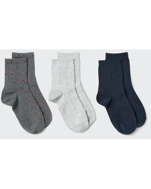 Uniqlo Socken (Blumen, 3 Paar) - Blau