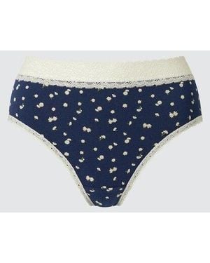 Uniqlo Briefs (High Rise, Flowers) - Blue