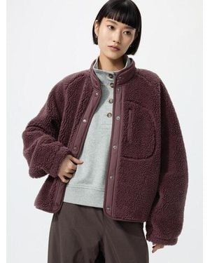 Uniqlo Pile Lined Fleece Combination Jacket - Brown