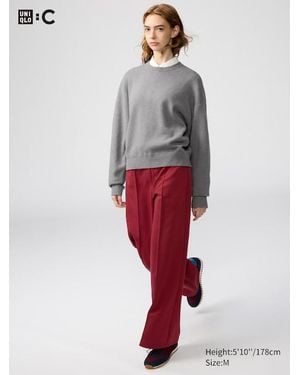 Uniqlo Sweat Straight Trousers - Red