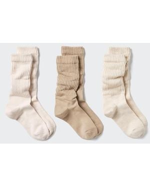 Uniqlo Slouch Socks (3 Pairs) - Natural