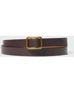 Uniqlo Reversible Holeless Narrow Belt - White