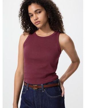 Uniqlo Ribbed Cropped Bra Top - Purple