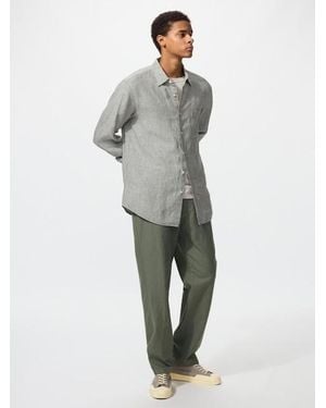Uniqlo Linen Blend Relaxed Trousers - Grey