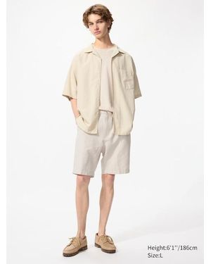 Uniqlo Linen Blend Shorts - Natural