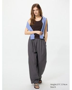Uniqlo Cotton Volume Easy Trousers (Longer) - Grey