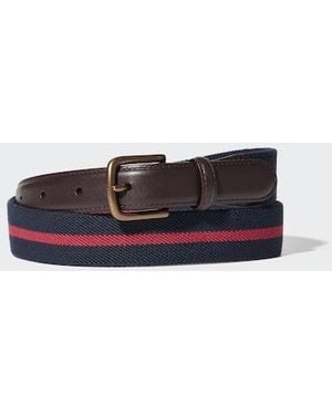 Uniqlo Cinturón Piel Rayas - Blanco